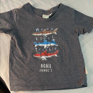 Earth Kids Shark Graphic Tee - Dark Gray